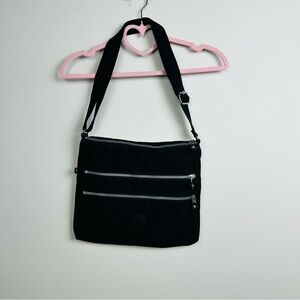 Kipling Alvar Crossbody Bag Black Medium Nylon Adjustable Strap Crossbody Bag